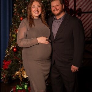 Pinkblush Olive Green Midi maternity dress